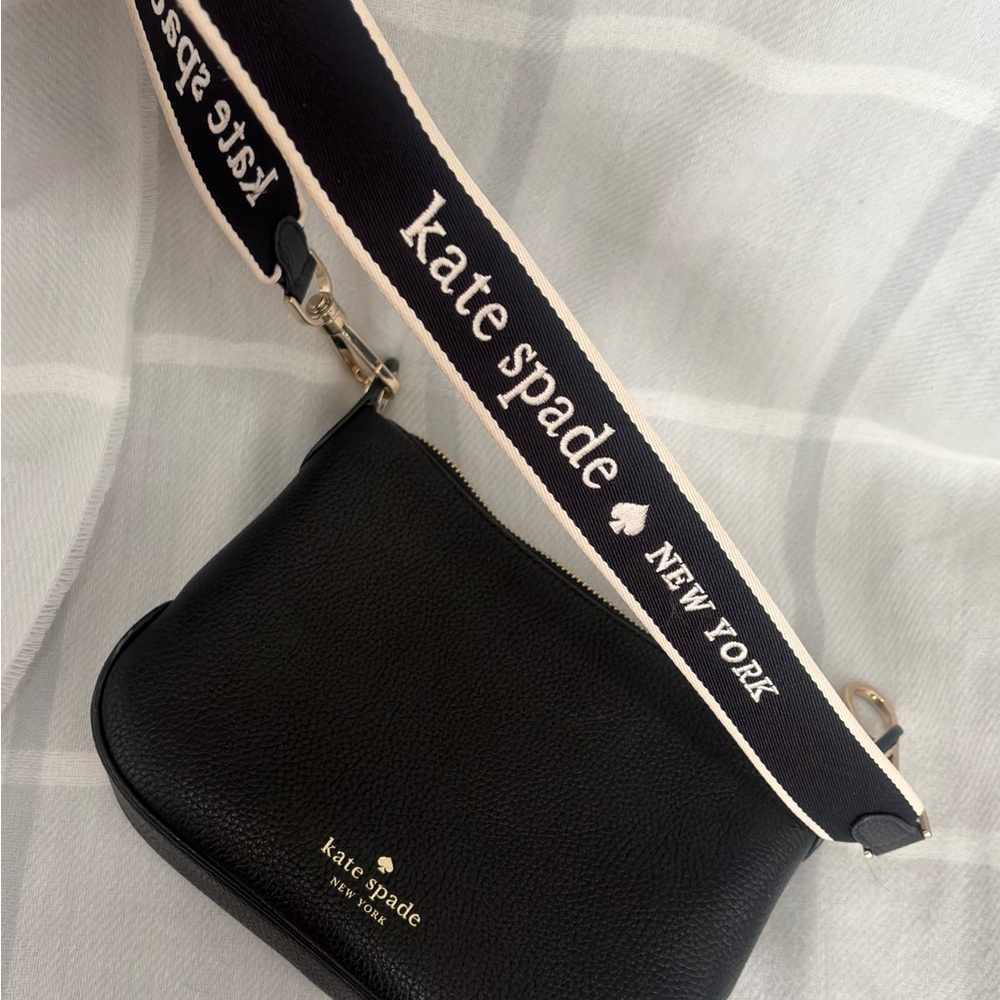 Kate Spade Black Crossbody Bag with Logo Strap